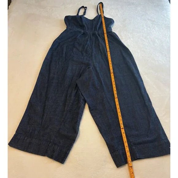 Anthropologie Pilcro Sleeveless Wide Leg Jumpsuit Sz S Dark Denim